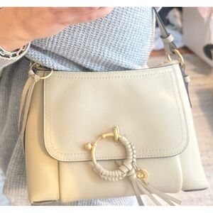 See By Chloe Cream Shoulder Bag with Gold Hardware